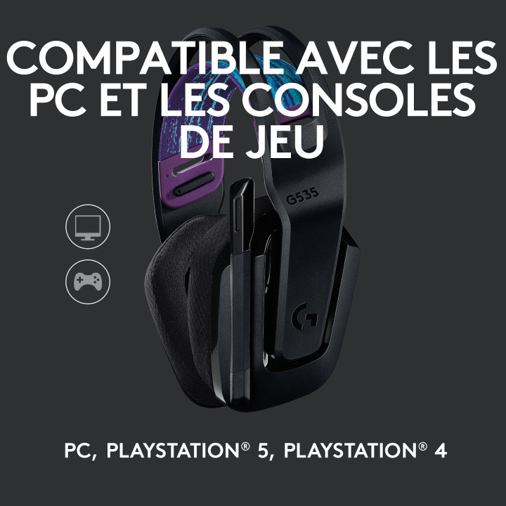 G535 Lightspeed Sans-Fil - Noir - 981000972 | Logitech 