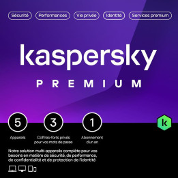 Antivirus Premium Boîte - 1 An / 5 PC - KL1047F5EFS | Kaspersky 