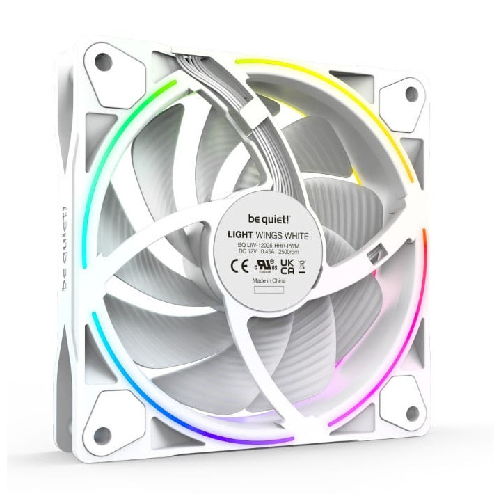 Light Wings 120mm PWM ARGB High Speed Kit x3 Blanc - BL101 | Be Quiet! 