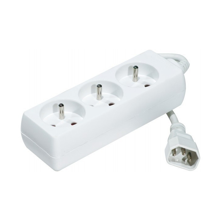 3 prises pour onduleur - Blanc IEC C14 - 808513 | Générique 