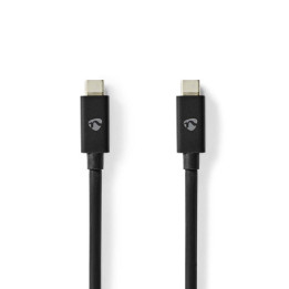 Câble USB-C 4.0 Mâle - Mâle 240W - 8K60Hz - 2m Noir - CCGP66020BK20 | Nedis 