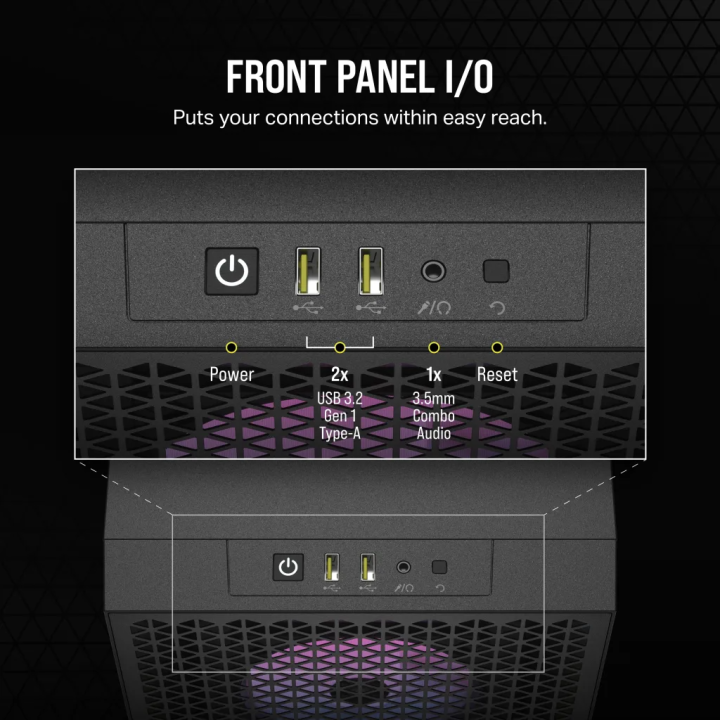 3000D Airflow RGB Noir - MT - Sans Alim - ATX - CC9011255WW | Corsair 