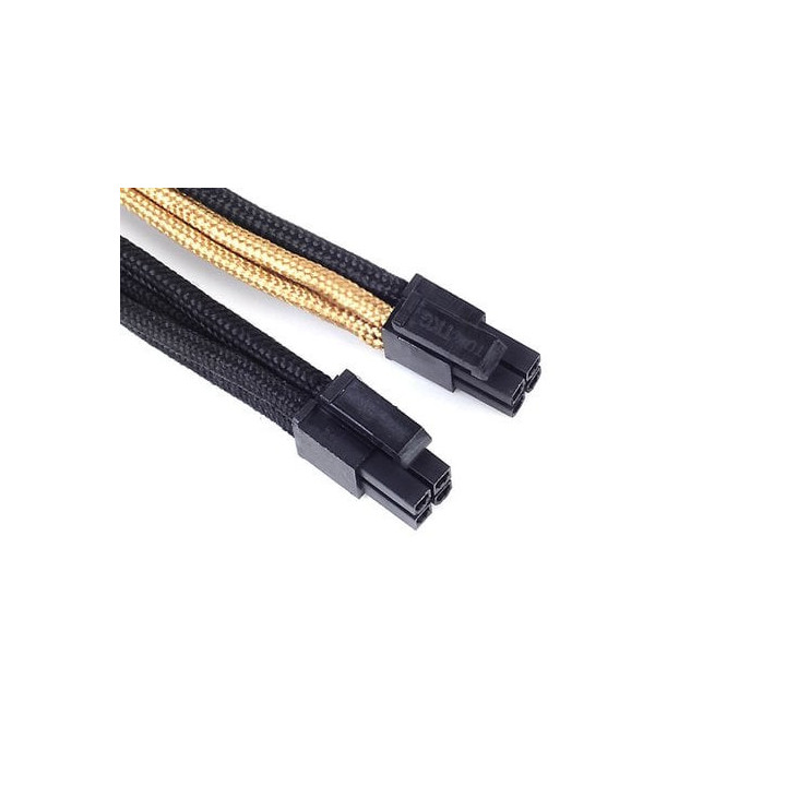 Cable tressé 8-Pin EPS - ATX 4+4-Pin 300mm GOLD - BK - SSTPP07EPS8BG | Silverstone 
