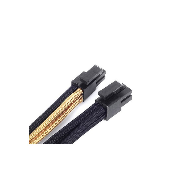 Cable tressé 8-Pin EPS - ATX 4+4-Pin 300mm GOLD - BK - SSTPP07EPS8BG | Silverstone 