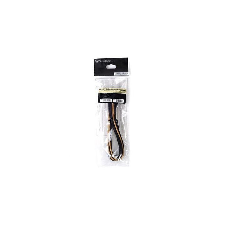 Cable tressé 8-Pin EPS - ATX 4+4-Pin 300mm GOLD - BK - SSTPP07EPS8BG | Silverstone 