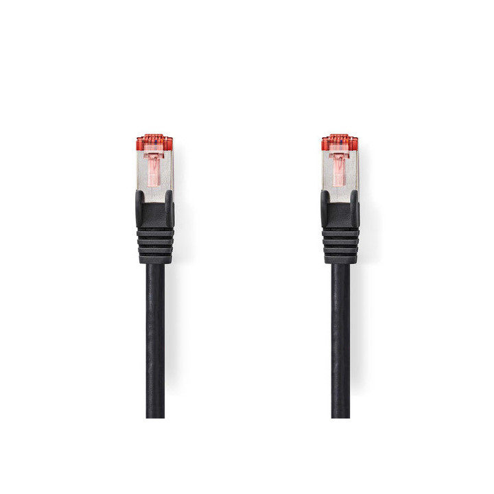 Cable RJ45 male - male - CAT6 S - FTP - Noir - 5m - CCGL85221BK50 | Nedis 