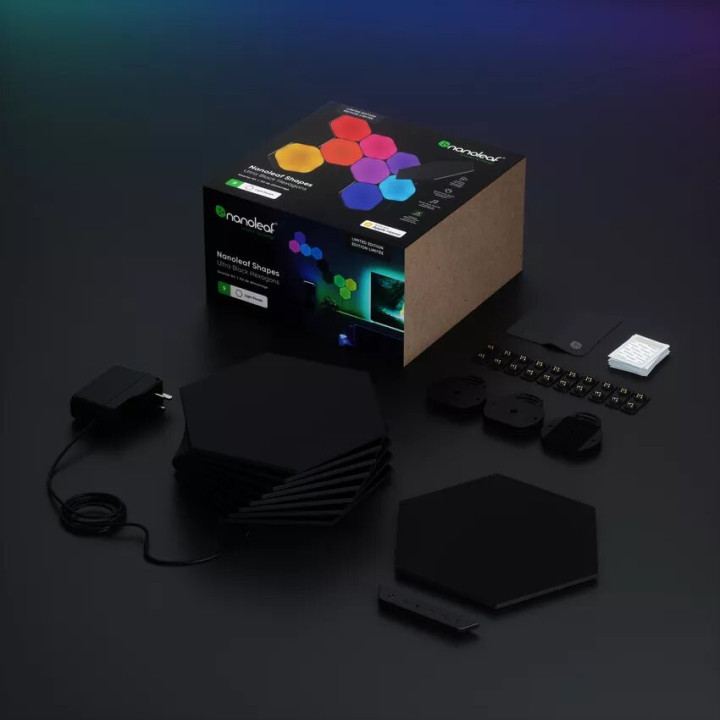 Shapes Black Hexagons Starter Kit - 9 pièces - NL420102HX9PK | Nanoleaf 