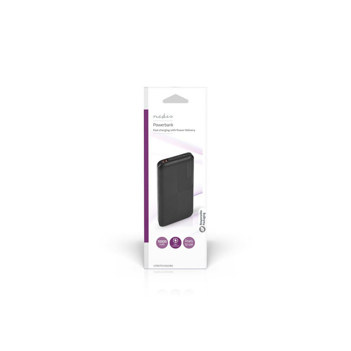 Batterie Externe 10000 mAh USB-A - USB-C - UPBKPD10000BK | Nedis 
