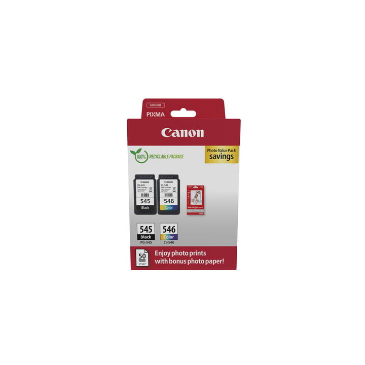 Pack Noir et Couleurs PG-545 - CL-546 - 8287B008 | Canon 