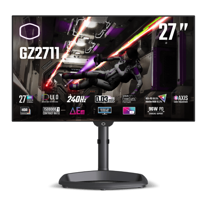 GZ2711 27"QHD OLED 240Hz - 0.03ms - HDR - USB-C - FS-Prem - CMIGZ2711EK | Cooler Master 