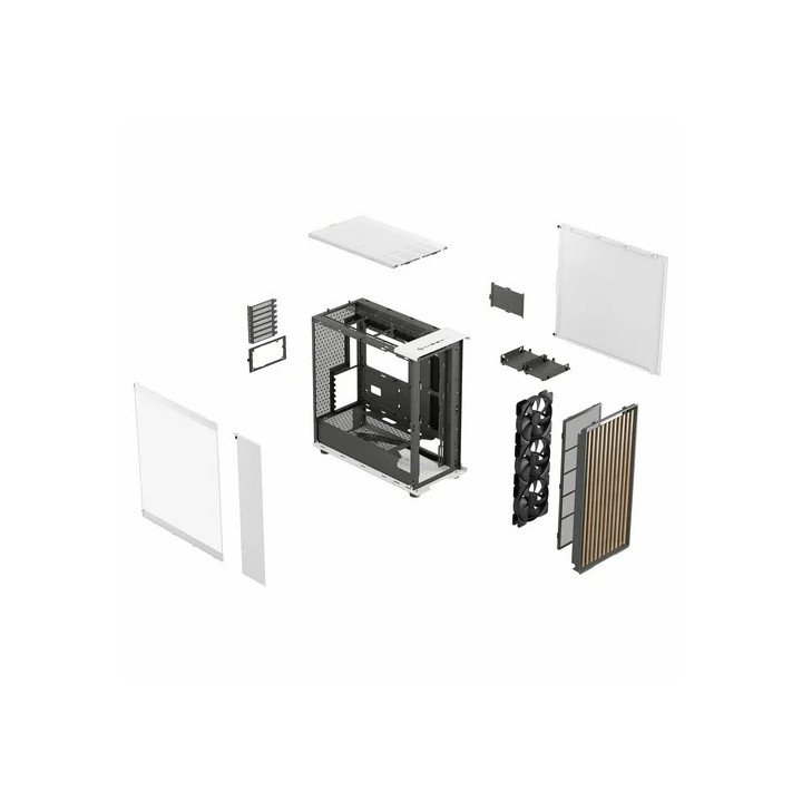 North XL Chalk White TG Clear - MT - Ss Alim - E-ATX - FDCNOR1X04 | Fractal Design 