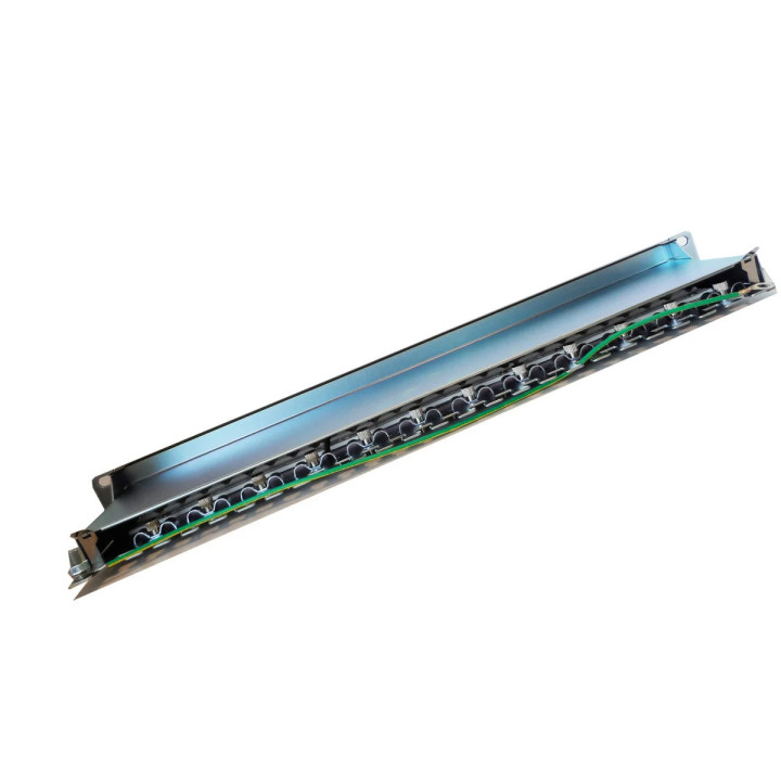 Panneau de brassage rack 19" - 1U - blindé - cat6 - 1100199 | Kimex International 
