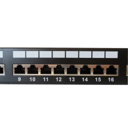 Panneau de brassage rack 19" - 1U - blindé - cat6 - 1100199 | Kimex International 