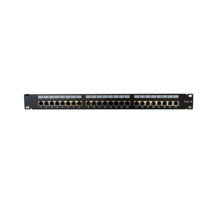 Panneau de brassage rack 19" - 1U - blindé - cat6 - 1100199 | Kimex International 