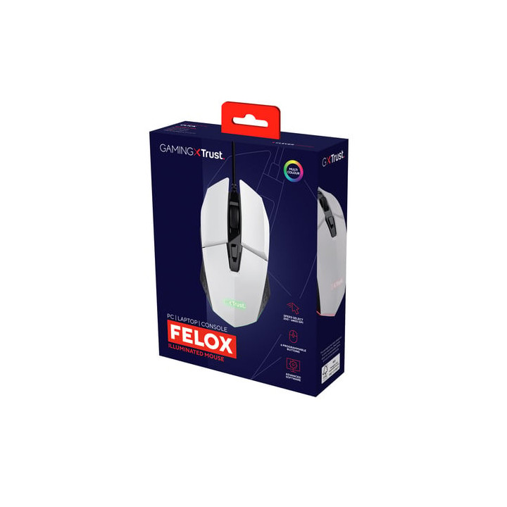 FELOX - Blanche - Filaire - Droitier - RGB - 25066 | Trust 