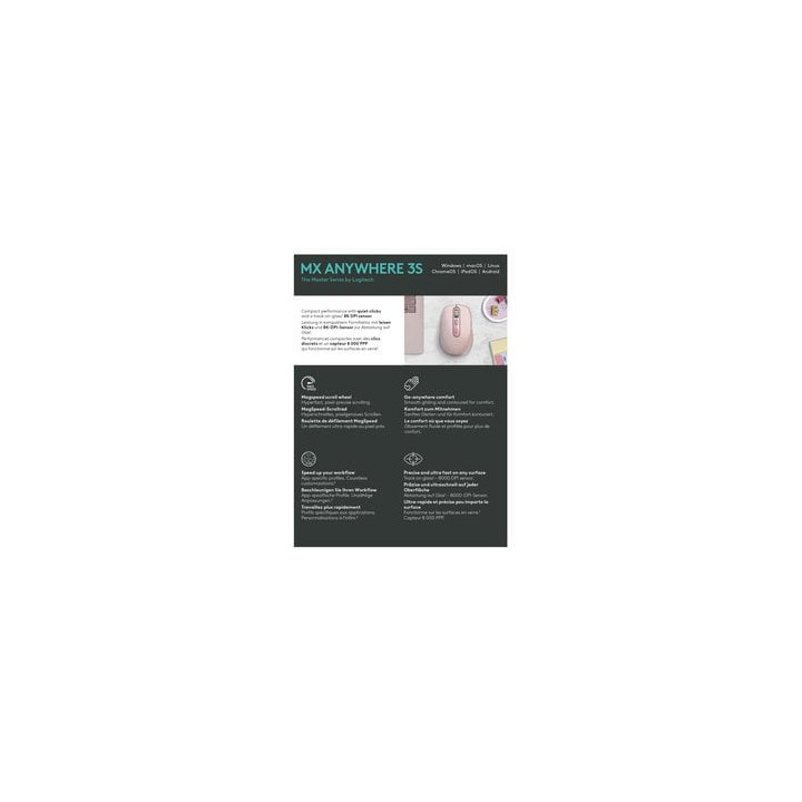 MX ANYWHERE 3S Rose - 910006931 | Logitech 