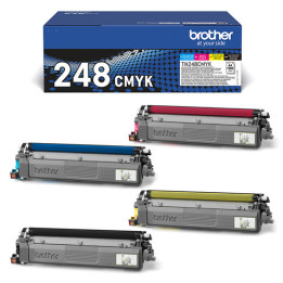 Pack 4x couleurs Toner 1000 Pages - TN248 CMYK - TN248VAL | Brother 