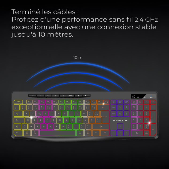 R TYPE Noir Sans fil - RGB - Batterie - IPX4 - Win et Mac - CLA310BK | Advance 