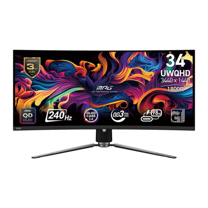 34" CURVE QD-OLED UWQHD - 240Hz - 0.03ms - HDR - USB-C - 9S63DD04T013 | MSI 