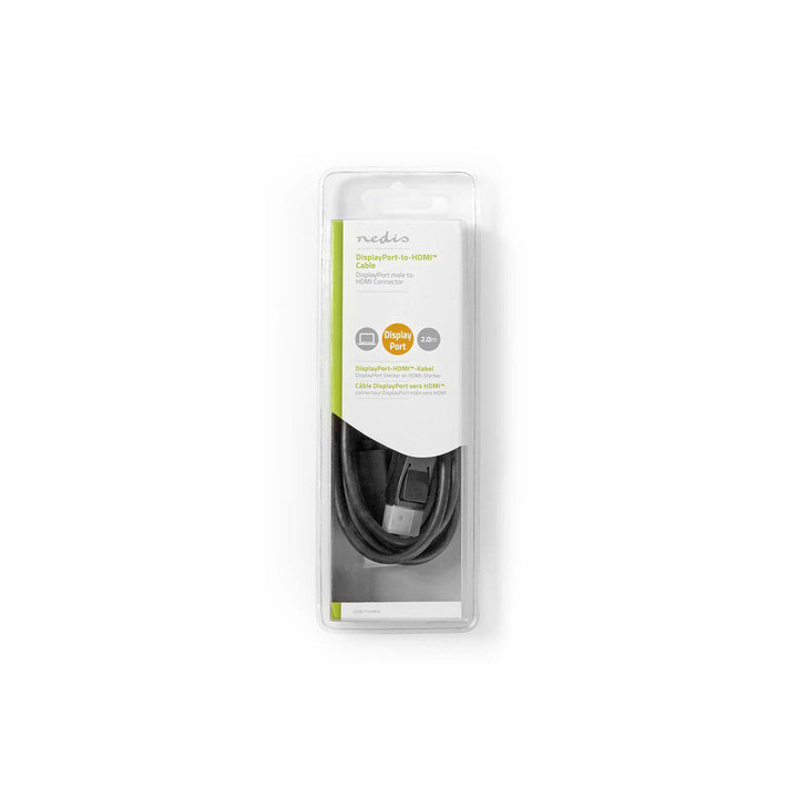 Cable DisplayPort vers HDMI - 2m - Noir - CCGB37100BK20 | Nedis 