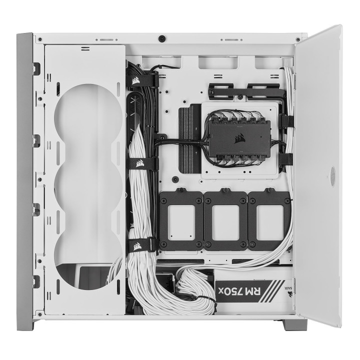 iCUE 5000X RGB Tempered White - MT/Sans Alim/ATX  | Corsair 