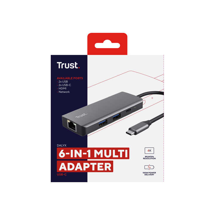 Adaptateur DALYX USB-C 6 en 1 - 24968 | Trust 