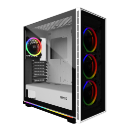 WHITE DESTROYER Glass-G - ARGB - MT - ATX - MR005M | M.RED 