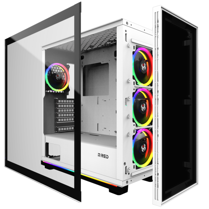WHITE DESTROYER Glass-G - ARGB - MT - ATX - MR005M | M.RED 