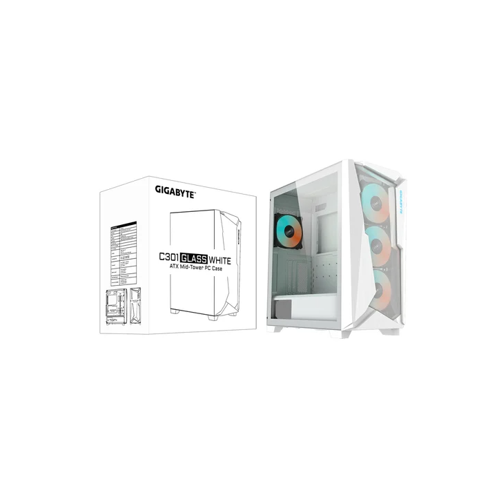 C301 GLASS WHITE V2 - MT - Sans Alim - E-ATX - GBC301GWV2 | Gigabyte 