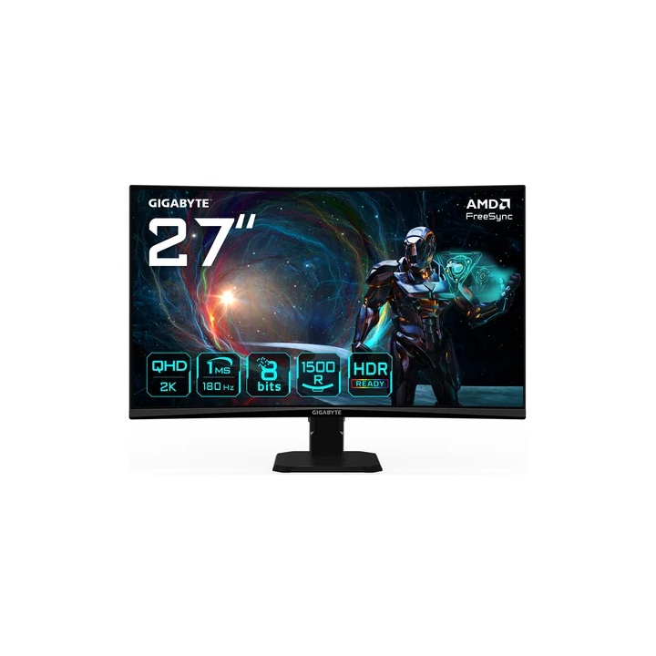 GS27QCA 27" CURVE QHD - 180Hz - VA - 1ms - HDR - Adap Sync - GS27QCA | Gigabyte 