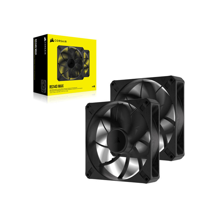 RS140 MAX PWM 140 mm Double Pack - Noir - CO9050175WW | Corsair 