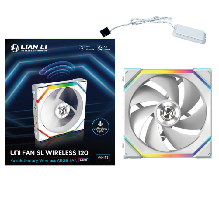 UNI FAN SL ARGB PWM Sans fil - 120mm - Blanc - 12SL1W1W | Lian-Li 