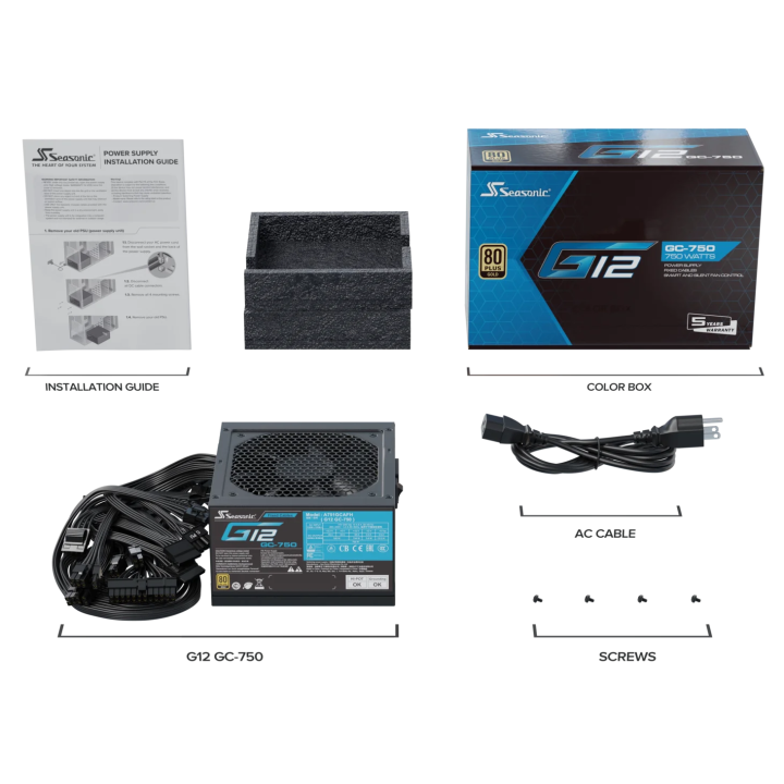 ATX 750W 80+ Gold - G12 GC-750 - SSP-750RT2 - SSP750RT2 | Seasonic 