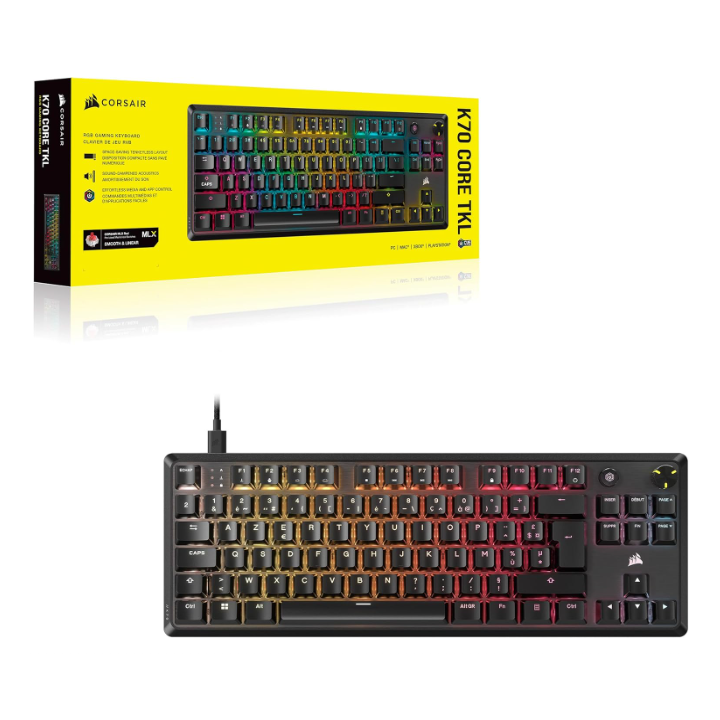 K70 Core TKL - Noir - RGB - Filaire - MLX RED - CH911911EFR | Corsair 